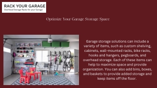 Optimize Your Garage Storage Space