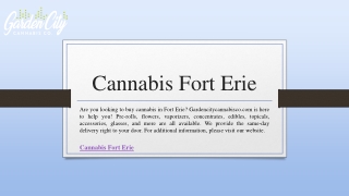 Cannabis Fort Erie | Gardencitycannabisco.com