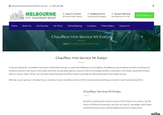 Chauffeur Hire Service in Mt Evelyn