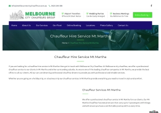 Chauffeur Hire Service in Mt Martha