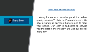 Smm Reseller Panel Services  Primesmm.com