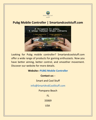 Pubg Mobile Controller | Smartandcoolstuff.com