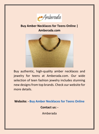 Buy Amber Necklaces for Teens Online | Amberada.com