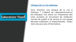 Clinique d'optométrie de Gatineau  Laboratoirevisuel.ca