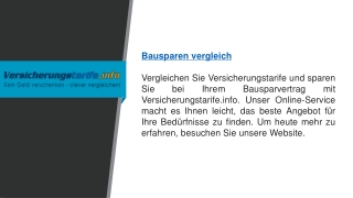 Bausparen Vergleich  Versicherungstarife.info