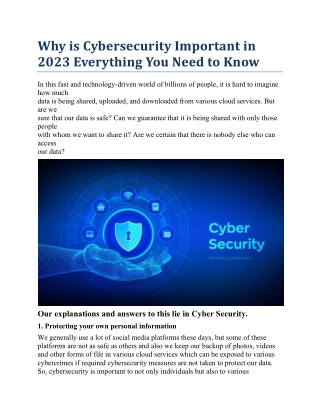 Why is Cybersecurity Important in 2023