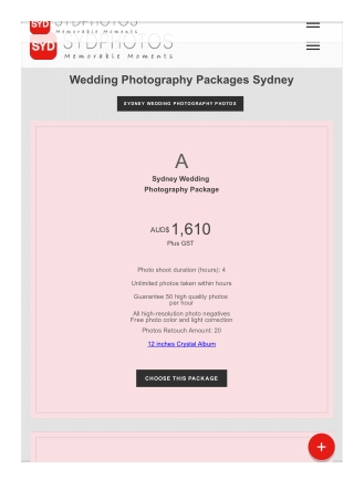 Sydney Wedding Photography Packages