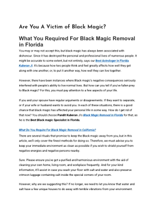 Are you a victim of Black Magic-Psychic Kuberan