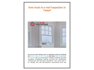 How much is a roof inspection in Texas