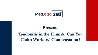 Can You File a Workers' Compensation Claim for Tendonitis in the Thumb?