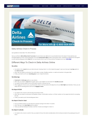 Delta Airlines Check-in Process?