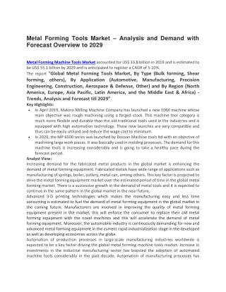 Metal Forming Tools Market