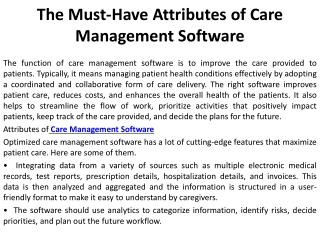 The Must-Have Attributes of Care Management Software