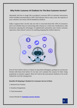 Why Prefer Customer AI Chatbots For The Best Customer Service?