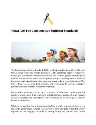 What Are The Construction Uniform Standards