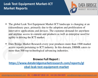 Leak Test Equipment Market -ICT