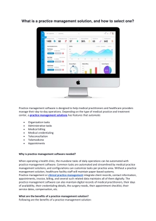 What is a practice management solution?