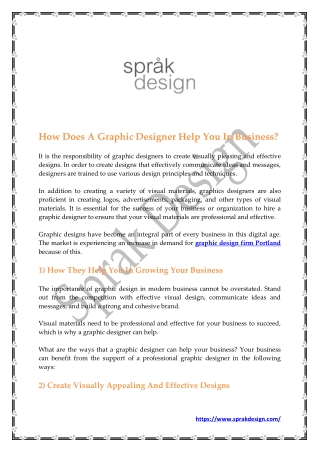 How Does A Graphic Designer Help You In Business