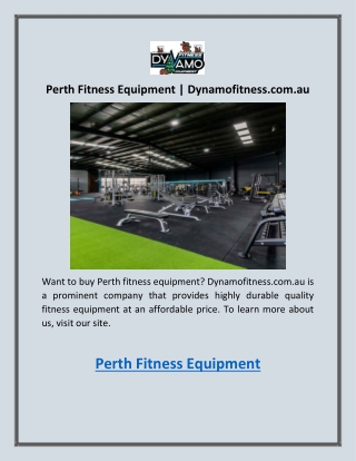 Perth Fitness Equipment | Dynamofitness.com.au