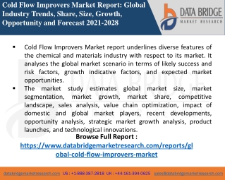 Cold Flow Improvers Market-Chemical Material