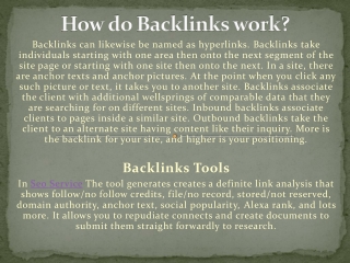 How do Backlinks work