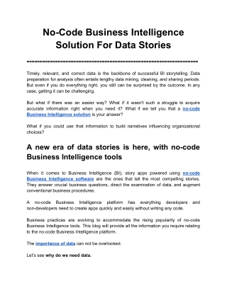 No-Code Business Intelligence Solution For Data Stories (1)