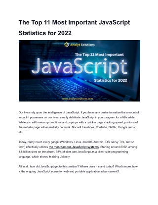 The Top 11 Most Important JavaScript Statistics for 2022