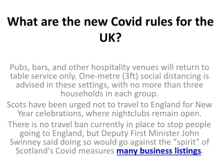 What are the new Covid rules for the UK?