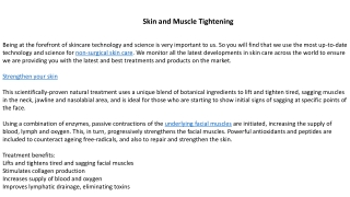 Skin and Muscle Tightening