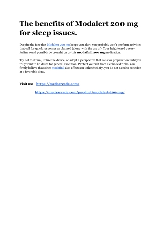 The benefits of Modalert 200 mg for sleep issues