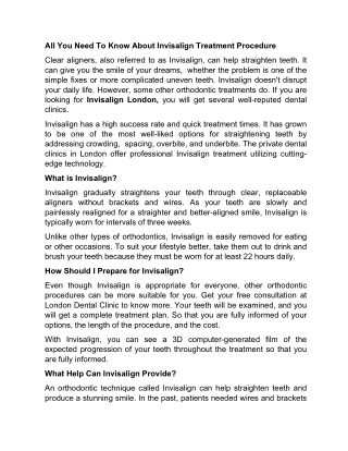 All You Need To Know About Invisalign Treatment Procedure