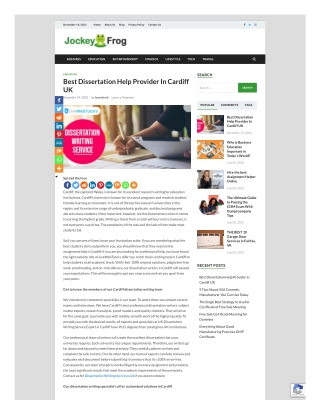 Best Dissertation Help Provider In Cardiff UK
