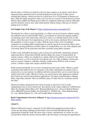 E-bikes Market Revenue, Growth Opportunities and Dynamic Business by 2028