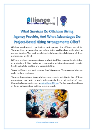 What Services Do Offshore Project based  Hiring Agency