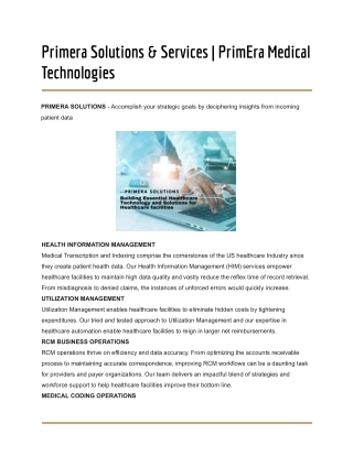 Primera Solutions & Services _ PrimEra Medical Technologies