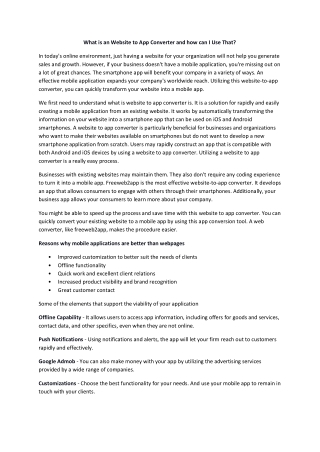 What is an Website to App Converter and how can I Use That - Freeweb2app