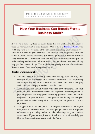 How Your Business Can Benefit From a Business Audit