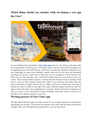 Which things should you consider while developing a taxi app like Uber_