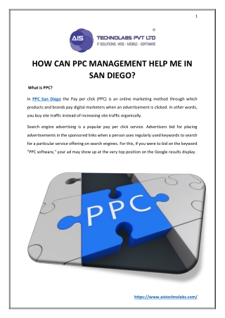 HOW CAN PPC MANAGEMENT HELP ME IN SAN DIEGO