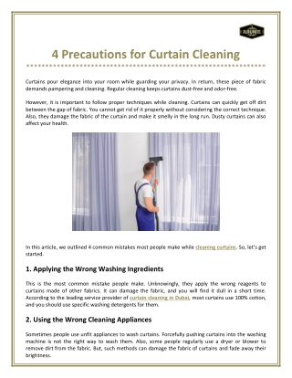 4 Precautions for Curtain Cleaning