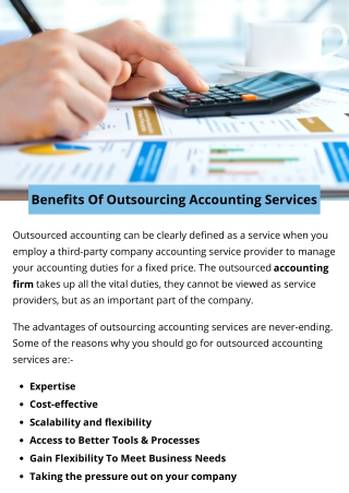 Benefits Of Outsourcing Accounting Services