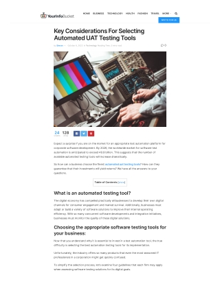 Key Considerations For Selecting Automated UAT Testing Tools