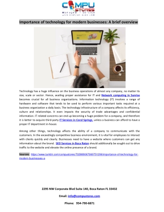 Importance of technology for modern businesses: A brief overview