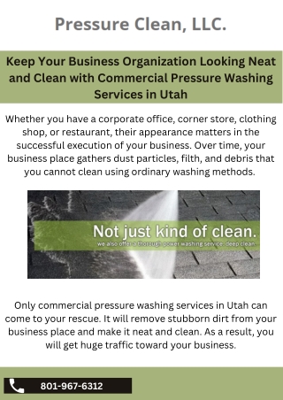 Commercial Pressure Washing Service In Utah - Pressure Clean LLC