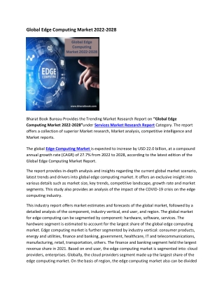 Global Edge Computing Market 2022-2028