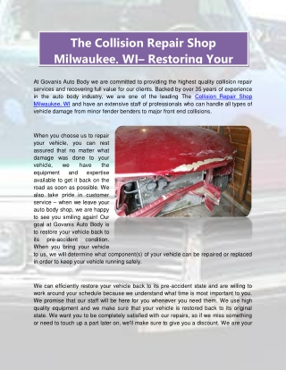 Govanis Auto Body
