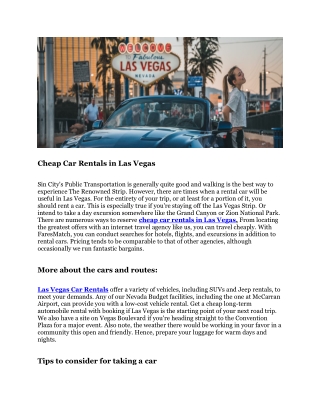 Cheap Car Rentals in Las Vegas