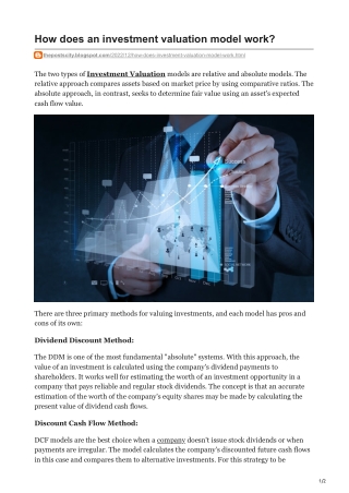 How does an investment valuation model work