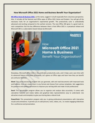 How Microsoft Office 2021 Home and Business Benefit Your Organization?