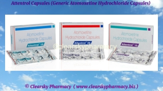 Attentrol Capsules (Generic Atomoxetine Hydrochloride Capsules)